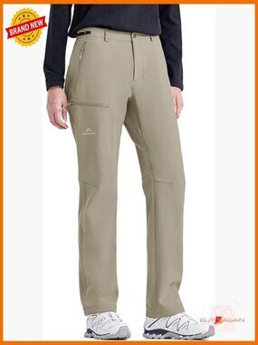 Women's Fleece Lined Waterproof Hiking Pants Insulated Cargo Ski Snow Pants